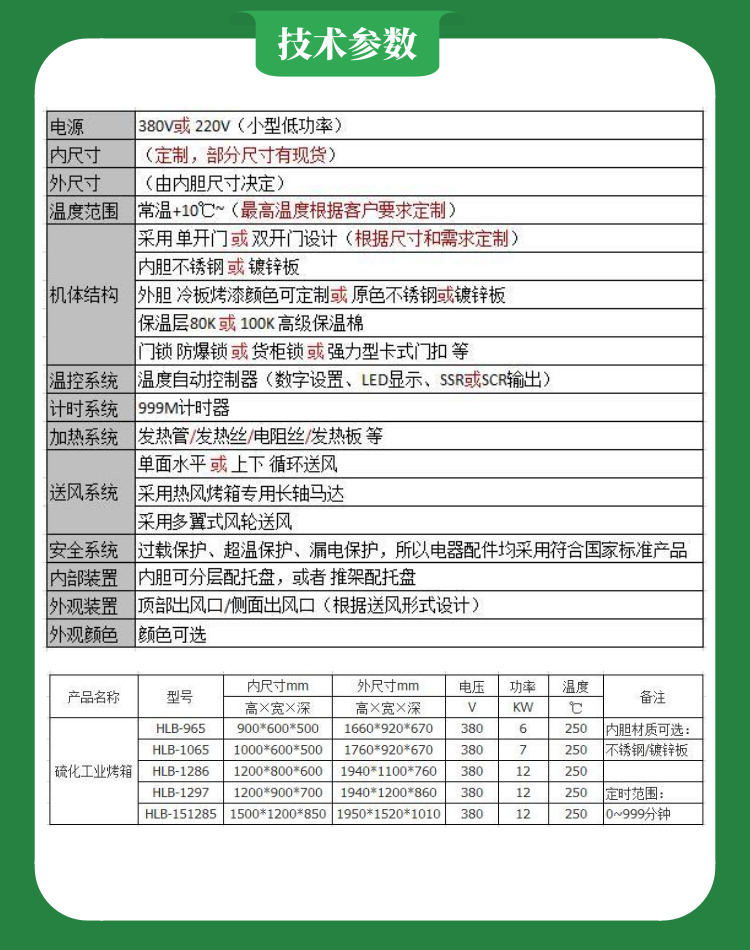 化妝品烤粉烤箱技術參數